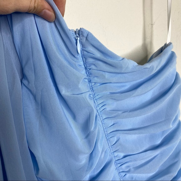 HELLO MOLLY PARTY IT UP ONE SLEEVE DRESS BLUE - Picture 7 of 8